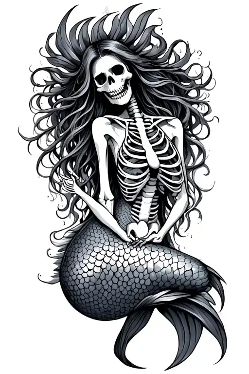 Mermaid Siren Evil Skeleton