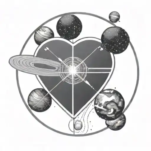 A Satellite Shaped Like A Love Heart In Space Enshrouded By A Circle