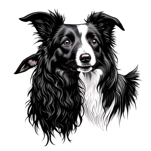 Texel Lamb And Collie Dog Silhouette Touching Noses