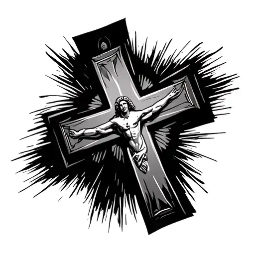 Christian Cross With Jesus
