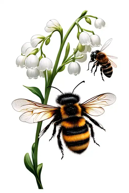 Lily Of The Valley With Bumble Bee Pollinating