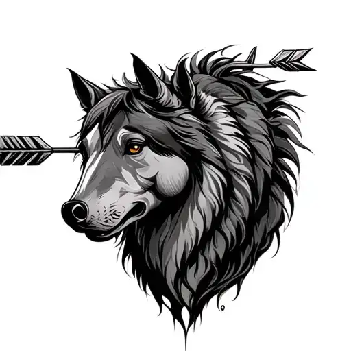 Wolf And Horse Arrow Piercing