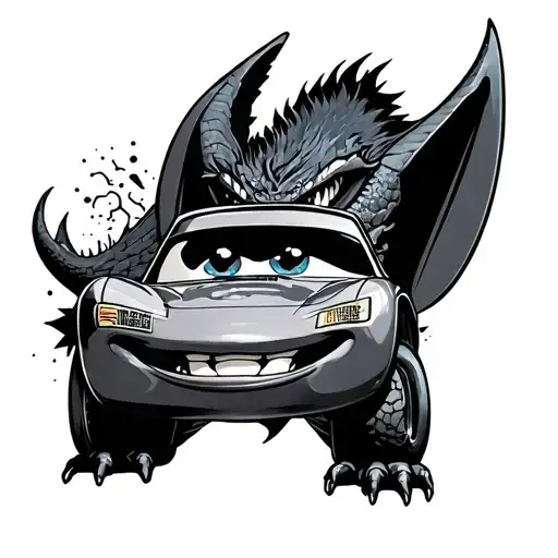 Lighting Mcqueen Racing Stitch And Toothless Dragon