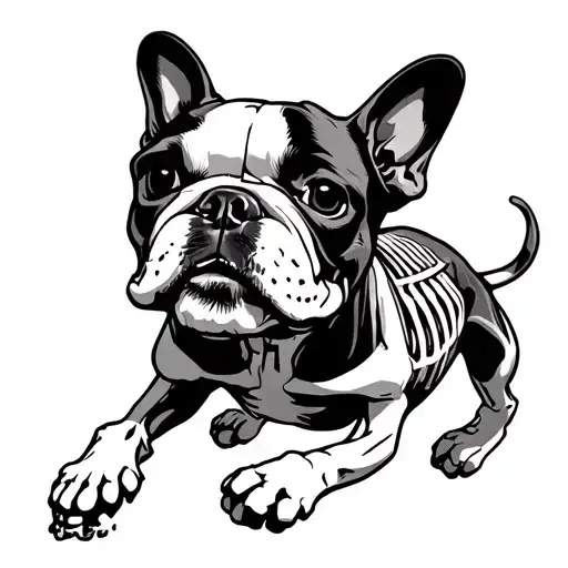French Bulldog Skeleton Running