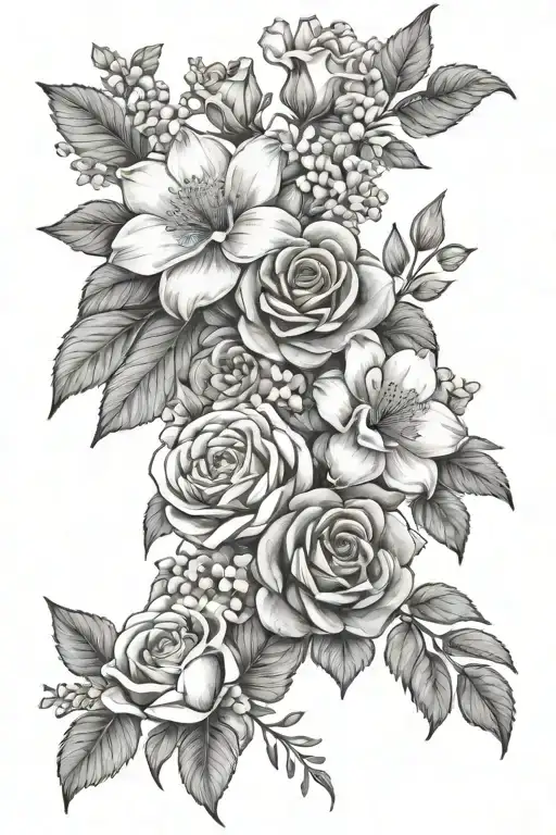 July And May Birth Flower Bouquet With Egale