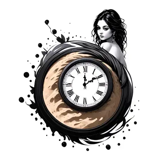 Woman In Sand Clock