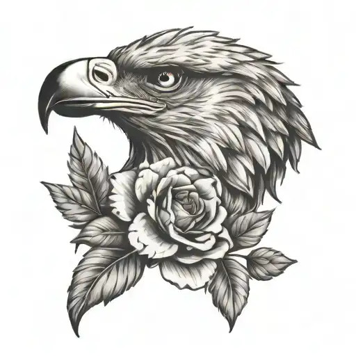 July And May Birth Flower Bouquet With Eagle Head