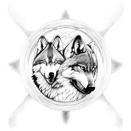 A Majestic Wolf And Eagle Intertwined In A Yin-yang Symbol