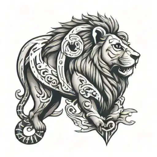 Lion With Broken Heart Shaped Lock