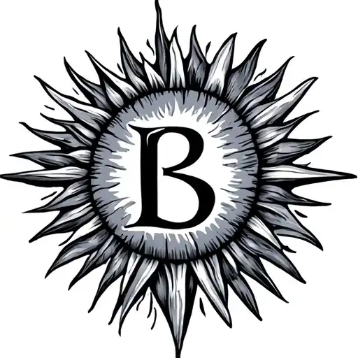Letter B With Sun
