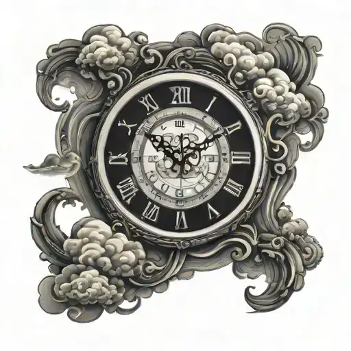 Clouds Clock Text God
