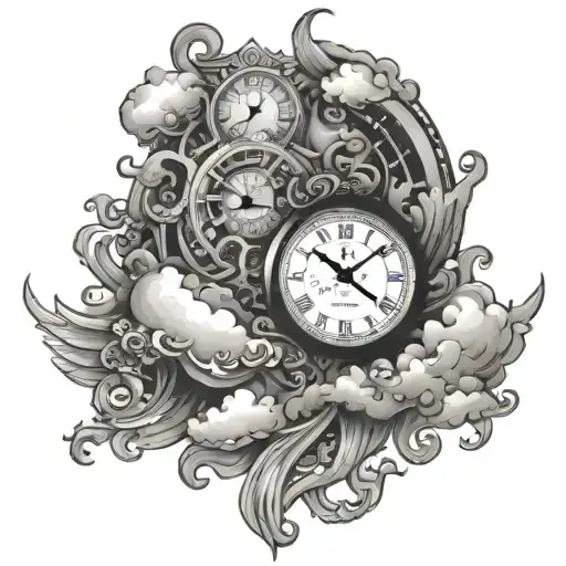 Clouds Clock Text God Full Sleeve