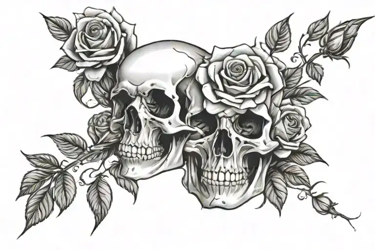 Roses And Skull Inside