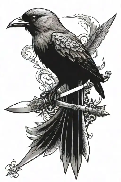 Bird Holding Dagger