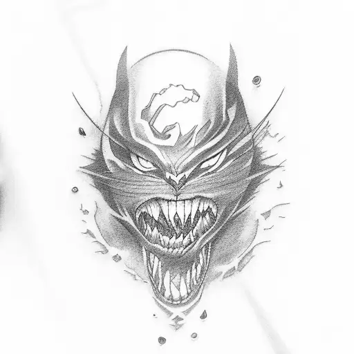 A Black-grey Tattoo Representing Overcoming Struggles With Anime Elements