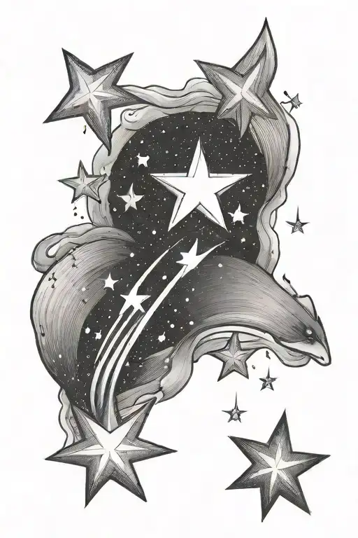 Small Dainty Fineline Shooting Star