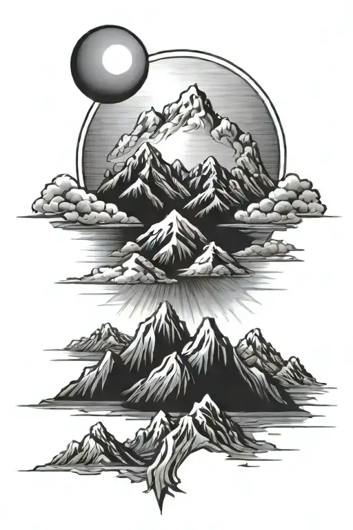 Mountains With Sun Shining