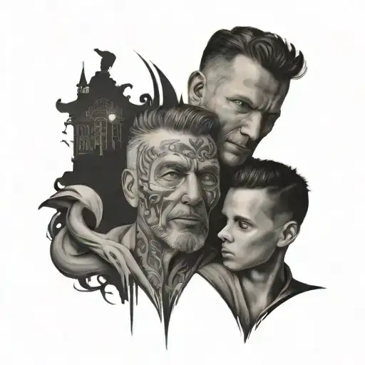 Dad And Son Tattoo Design