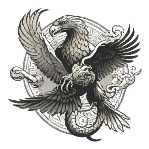 Snake And Eagle Fighting