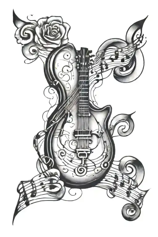 Merge Abstract Representations Of Music And Writing In A Tattoo Design