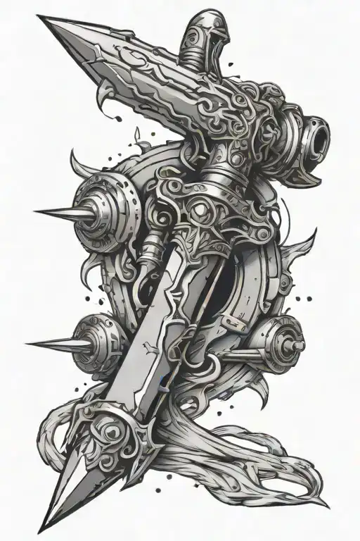 Sword That's Also A Rocket Launcher Being Fired