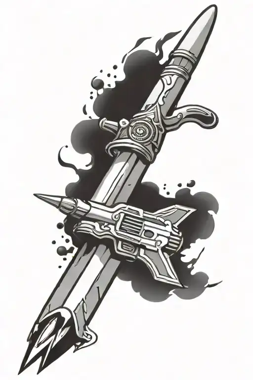 Sword That's Also A Rocket Launcher Being Fired