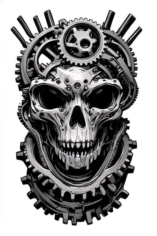 Biomechanical Gears And Machinery Mixed Into Biology