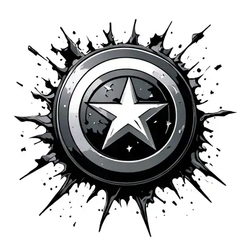 Winter Soilders Symbol Crashing With Captian Americas Sheild