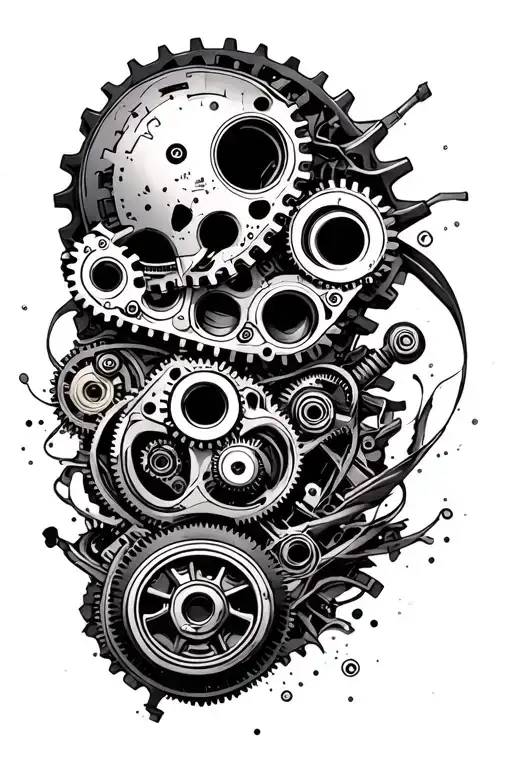 Biomechanical Gears And Machinery Mixed Into Biology Of Arm