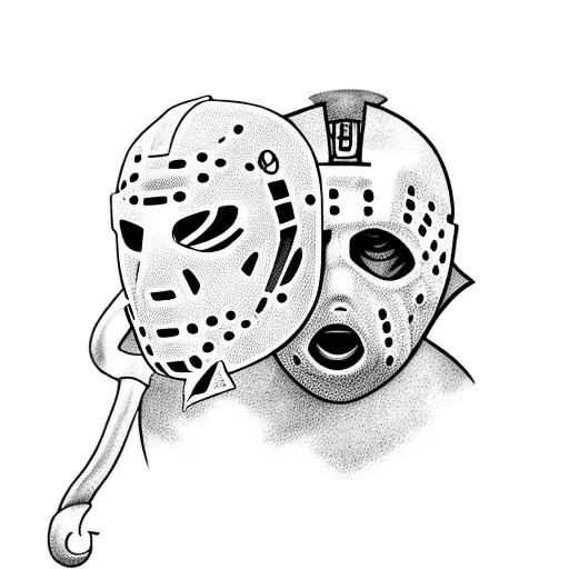 Jason Voorhees Mask Merged With A Lighthouse