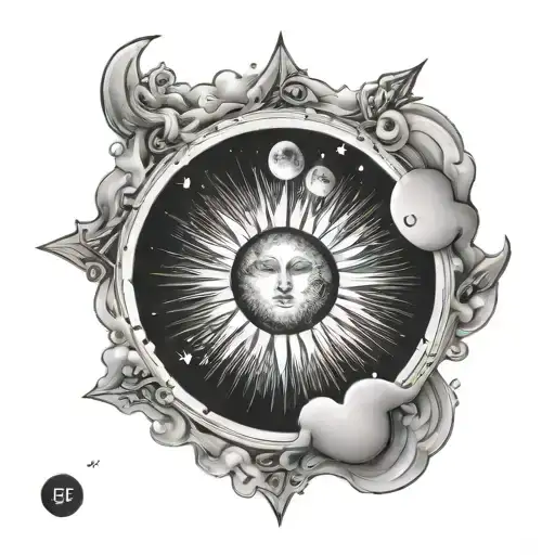 The Moon Flowing Out In The Center Of The Rays