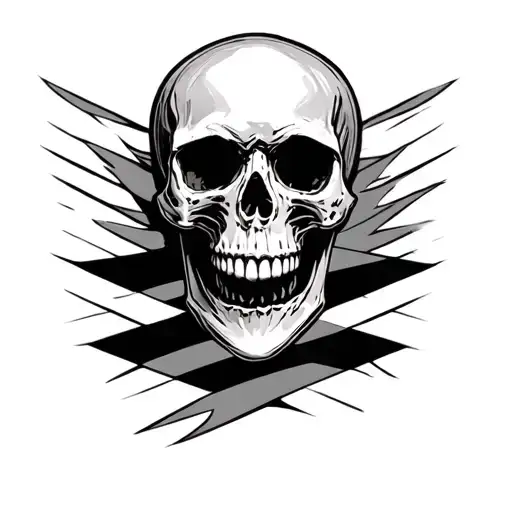 Black Stripe Arm Band With Skull