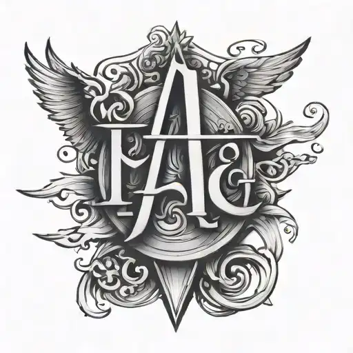 4 Letters Above And Below A Straight Line