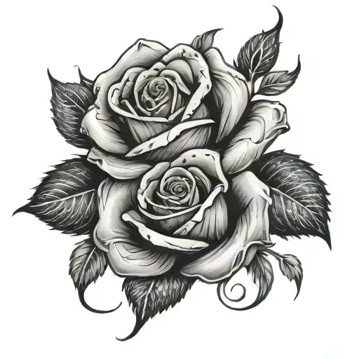 Rose Intertwined With Scorpio Zodiac Sign