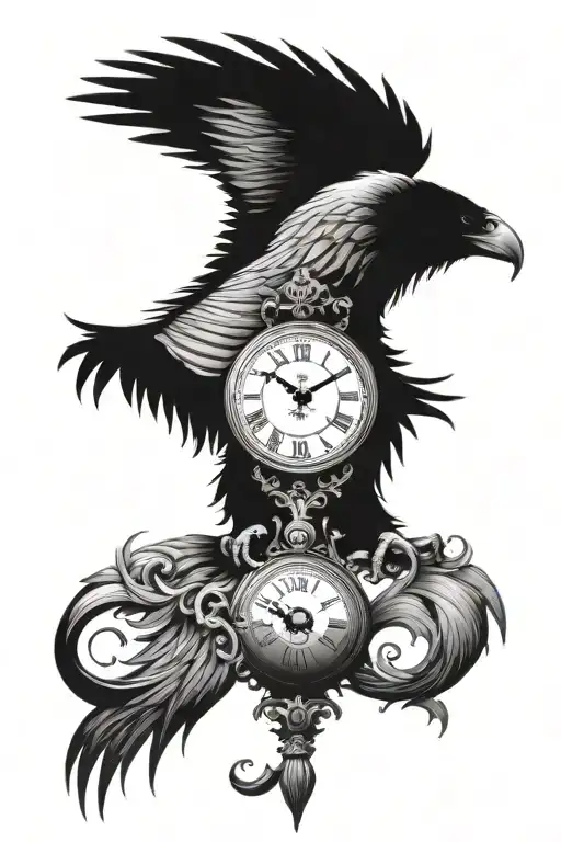 Clock Raven Lion
