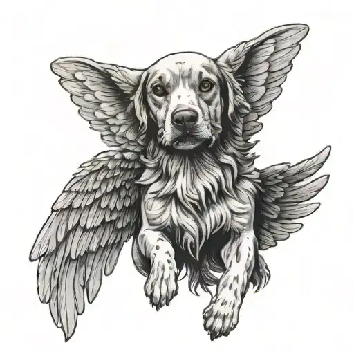 Dog With Wings Spread Wide