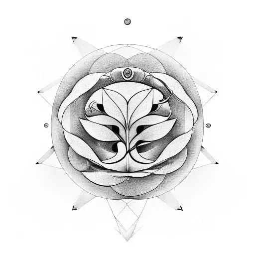 Moon Flower Statue Geometric