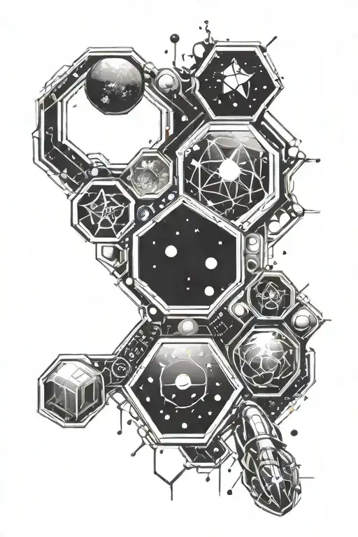 Hex Pattern Space Themed