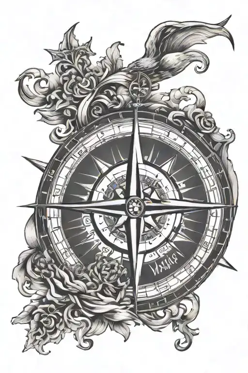 Nautical Compass Latin Quote Sic Parvis Magna