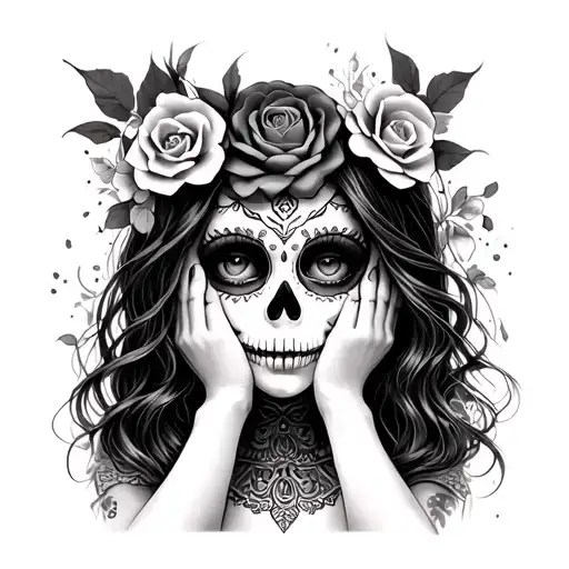Day Of The Dead Girl As See No Evil Speak No Evil