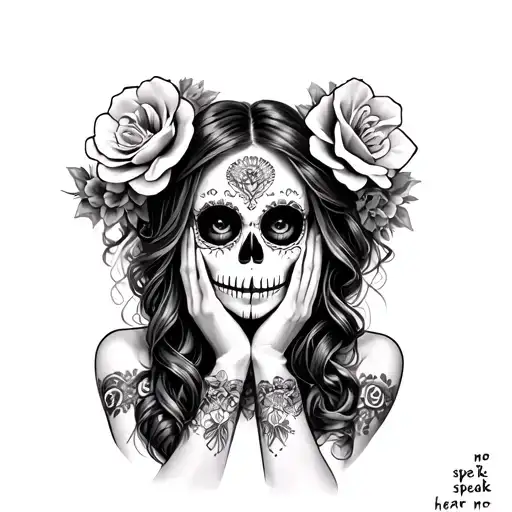 Day Of The Dead Girls As See No Evil Speak No Evil Hear No Evil