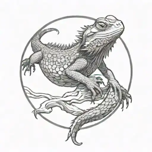 Bearded Dragon Moon Surrounded