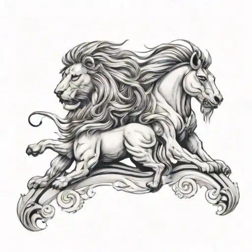 Combination Of Lion And Horse