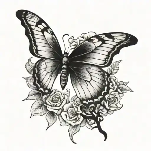 Butterflie Flying In A Line