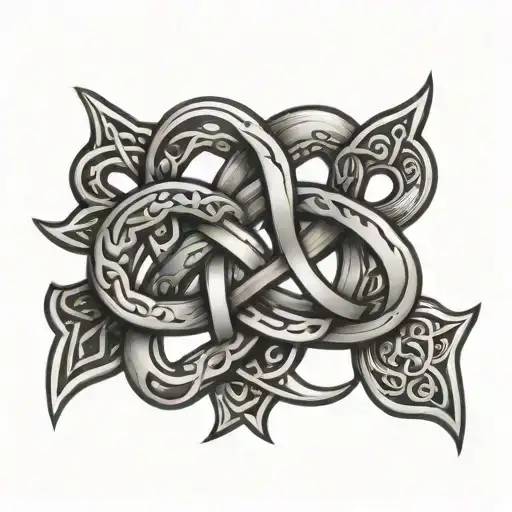 Irish Knot Intertwined Representing Kids Names