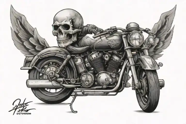 Skull And Motorcycle