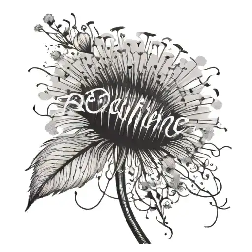 The Word Resilience With A Fading Dandelion