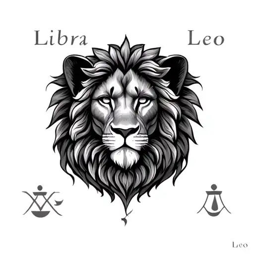 Leo Libra And Leo Zodiac Sign Incorporated Line