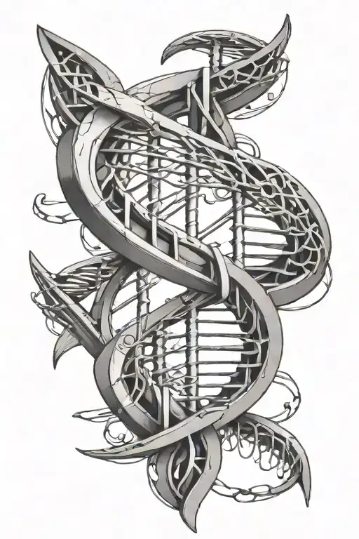 Dna Double Helix Intertwined