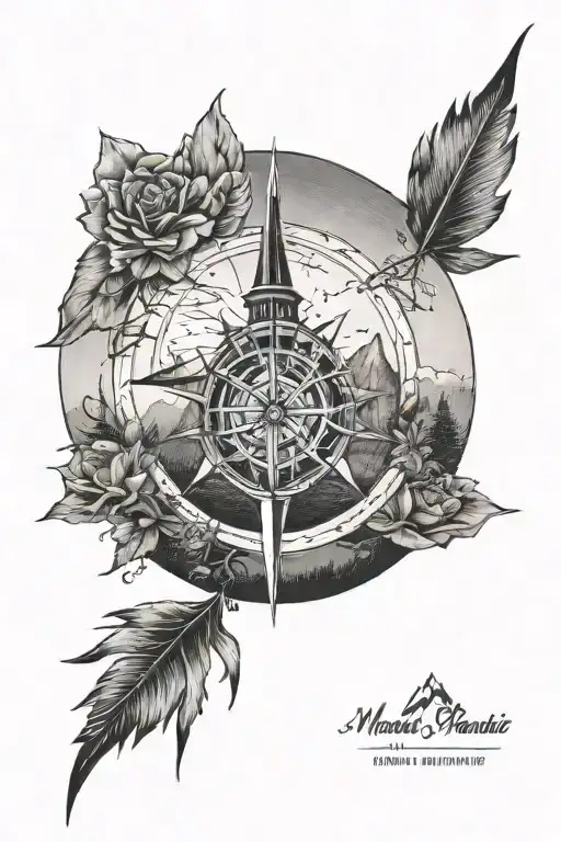 Mountain And Wind Rose